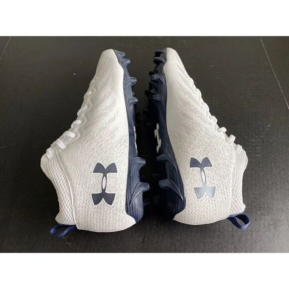 Under Armour Spotlight Football Cleats 4D Foam White/Navy 3023963-106 Men’s 14 - Picture 6 of 10